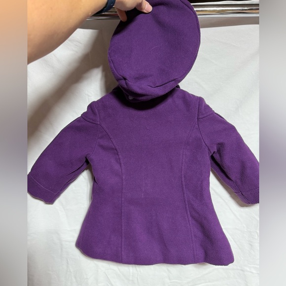 Purple London Fog Girls Jacket w/matching hat sz 18m (3aj) - Picture 4 of 7